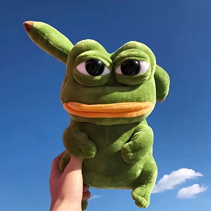 Ugly-Cute Sad Big-Eyed Frog Plush Toy – Adorable Gift 🐸💚