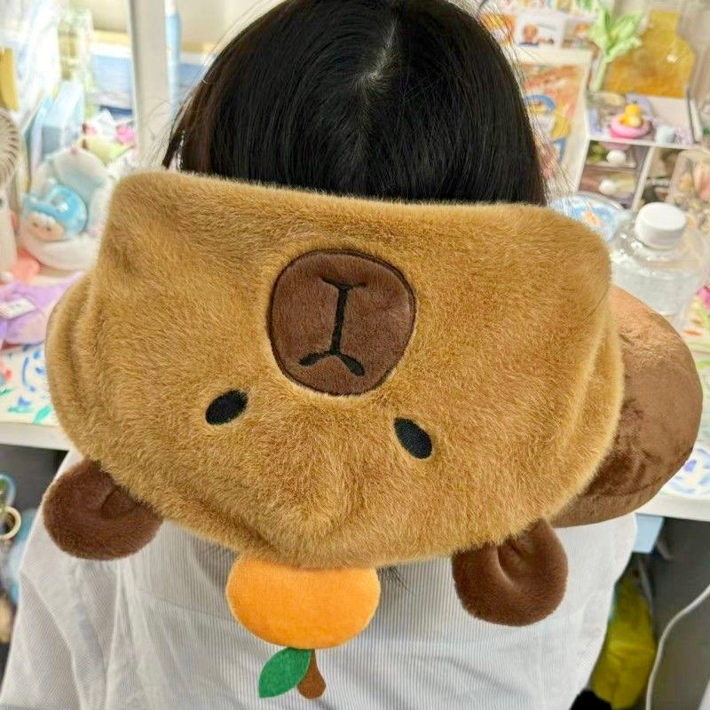 【Ahhkawaii】2023 New Capybara Plush Autumn and Winter Hooded Neck Pillow - a Cozy Companion