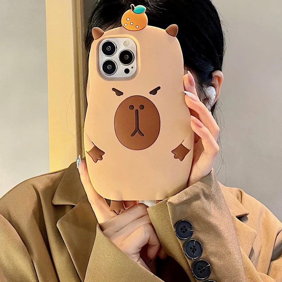 【Ahhkawaii】3D Capybara Cute Silicone Phone Case