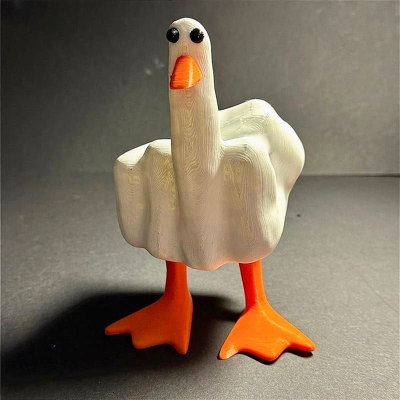 【Ahhkawaii】"Duck You" Creative Middle Finger Duck Ornament Resin Craft Decoration Statue