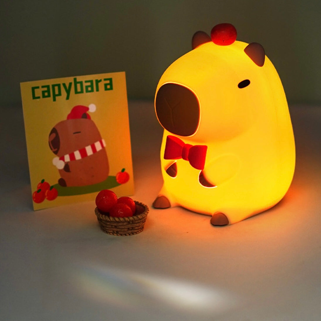 【Ahhkawaii】2023 New Capybara Silicone Soft Ambient Bedroom Night Light