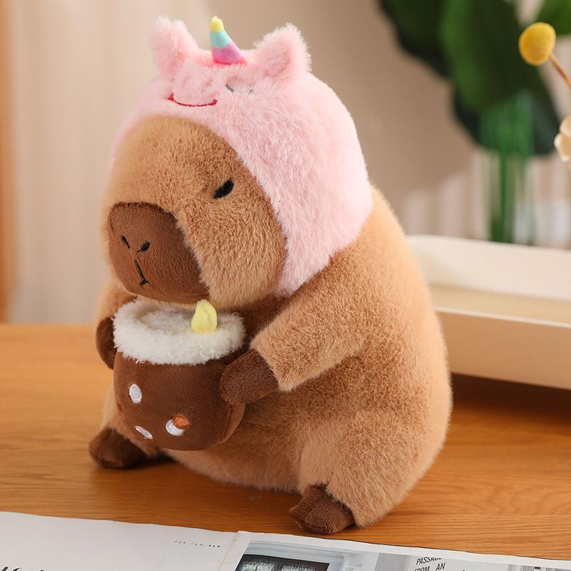 【Ahhkawaii】2023 New Cute Capybara Plush Doll Dress-Up Stuffed Toy Pillow